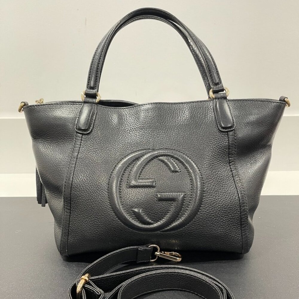 Gucci Pebbled Leather Soho Cellarius Satchel 3-Way Bag (JB1057)